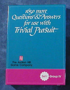 
                            Изображение
                                                                дополнения
                                                                «1650 more Questions & Answers for use with Trivial Pursuit: Set I, Group IV»
                        