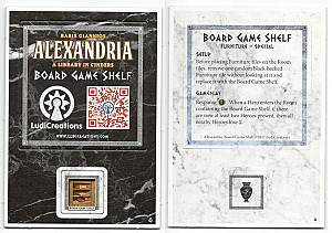
                            Изображение
                                                                дополнения
                                                                «Alexandria: Board Game Shelf Promo»
                        