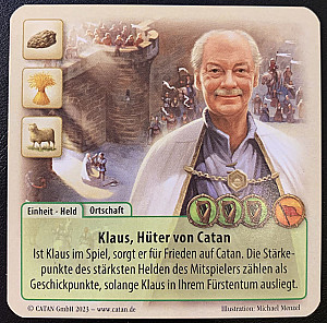 
                            Изображение
                                                                дополнения
                                                                «Catan: Das Duell – Sonderkarte 2023: Klaus, Hüter von Catan»
                        