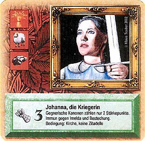 
                            Изображение
                                                                дополнения
                                                                «Die Siedler von Catan: Das Kartenspiel – Sonderkarte 2002 – Johanna, die Kriegerin»
                        