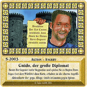 
                            Изображение
                                                                дополнения
                                                                «Die Siedler von Catan: Das Kartenspiel – Sonderkarte 2003 – Guido, der große Diplomat»
                        