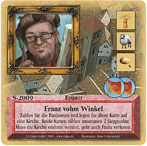 
                            Изображение
                                                                дополнения
                                                                «Die Siedler von Catan: Das Kartenspiel – Sonderkarte 2009 – Franz vohm Winkel»
                        