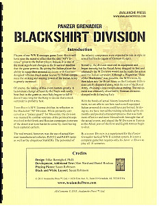 Panzer Grenadier: Blackshirt Division