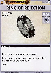 Pathfinder Adventure Card Game: Mummy's Mask – "Ring of Rejection" Promo Card
