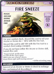 Pathfinder Adventure Card Game: Rise of the Runelords – "Fire Sneeze" Promo Card