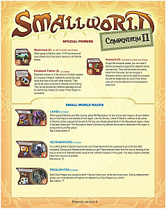 Small World Community's Compendium II (fan expansion for Small World)