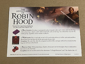 The Adventures of Robin Hood: Variant for Experienced Players